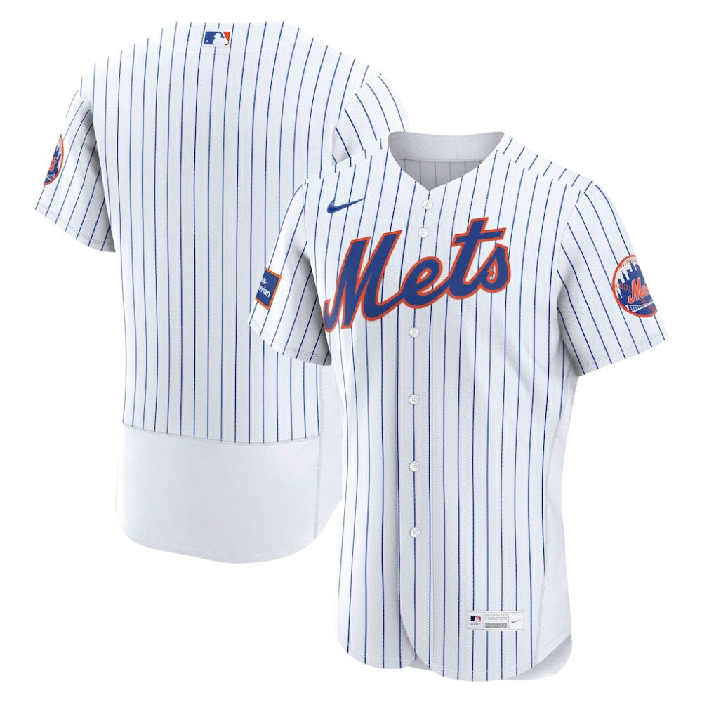 New York Mets Home Sponsor Patch Authentic Jersey White