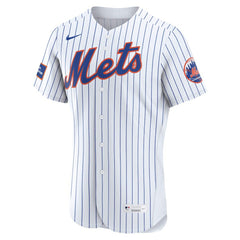 New York Mets Home Sponsor Patch Authentic Jersey White