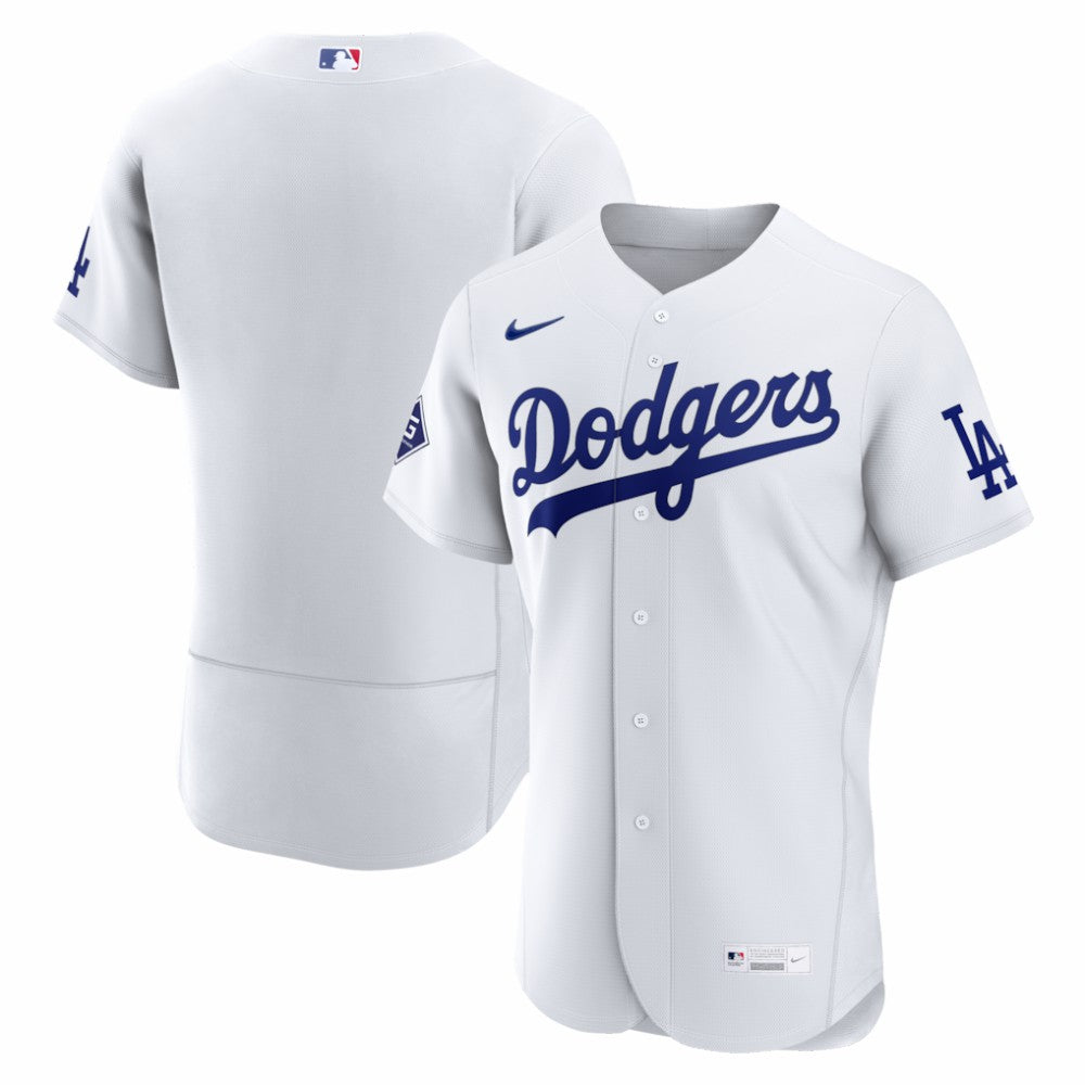 Los Angeles Dodgers Home Sponsor Patch Authentic Jersey White