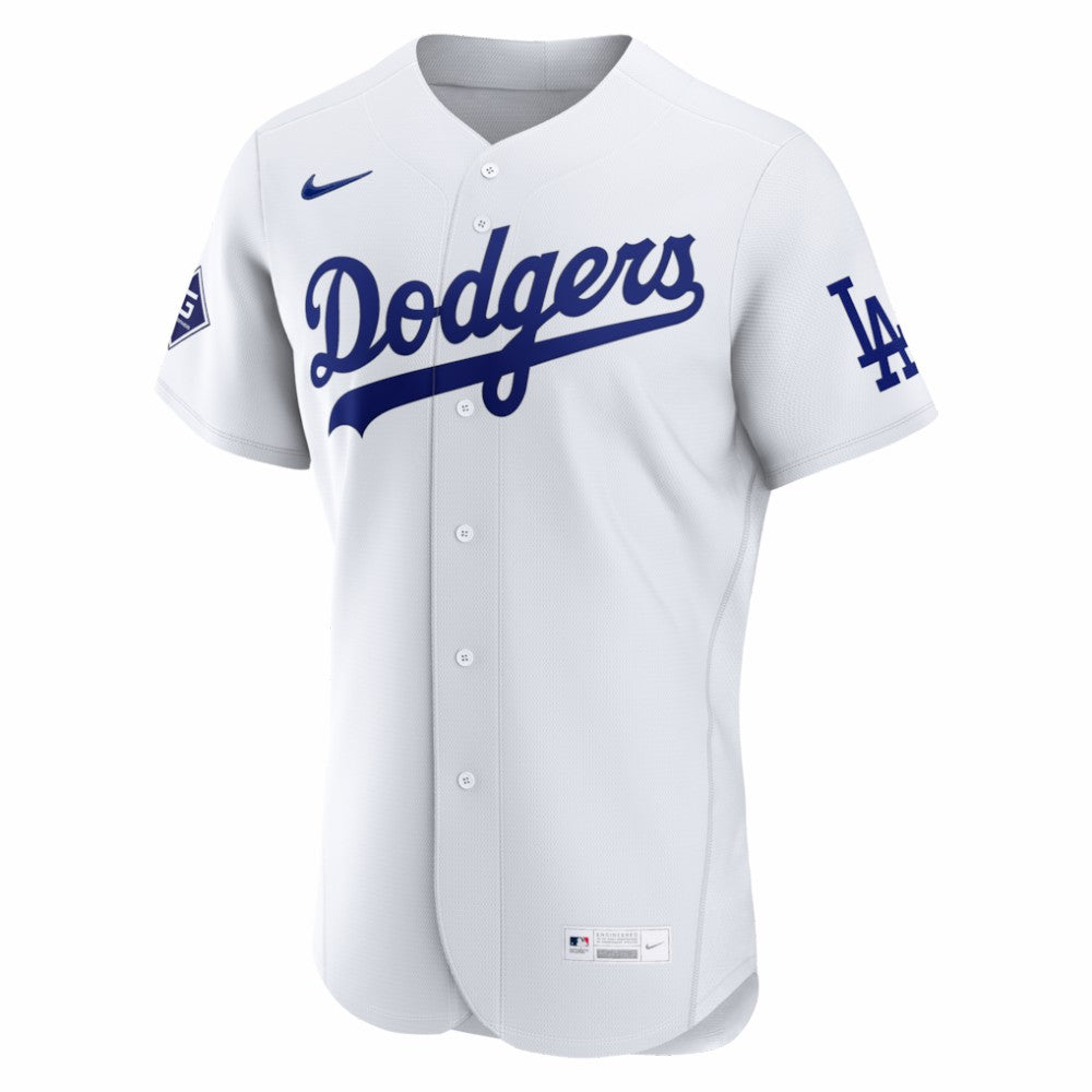 Los Angeles Dodgers Home Sponsor Patch Authentic Jersey White
