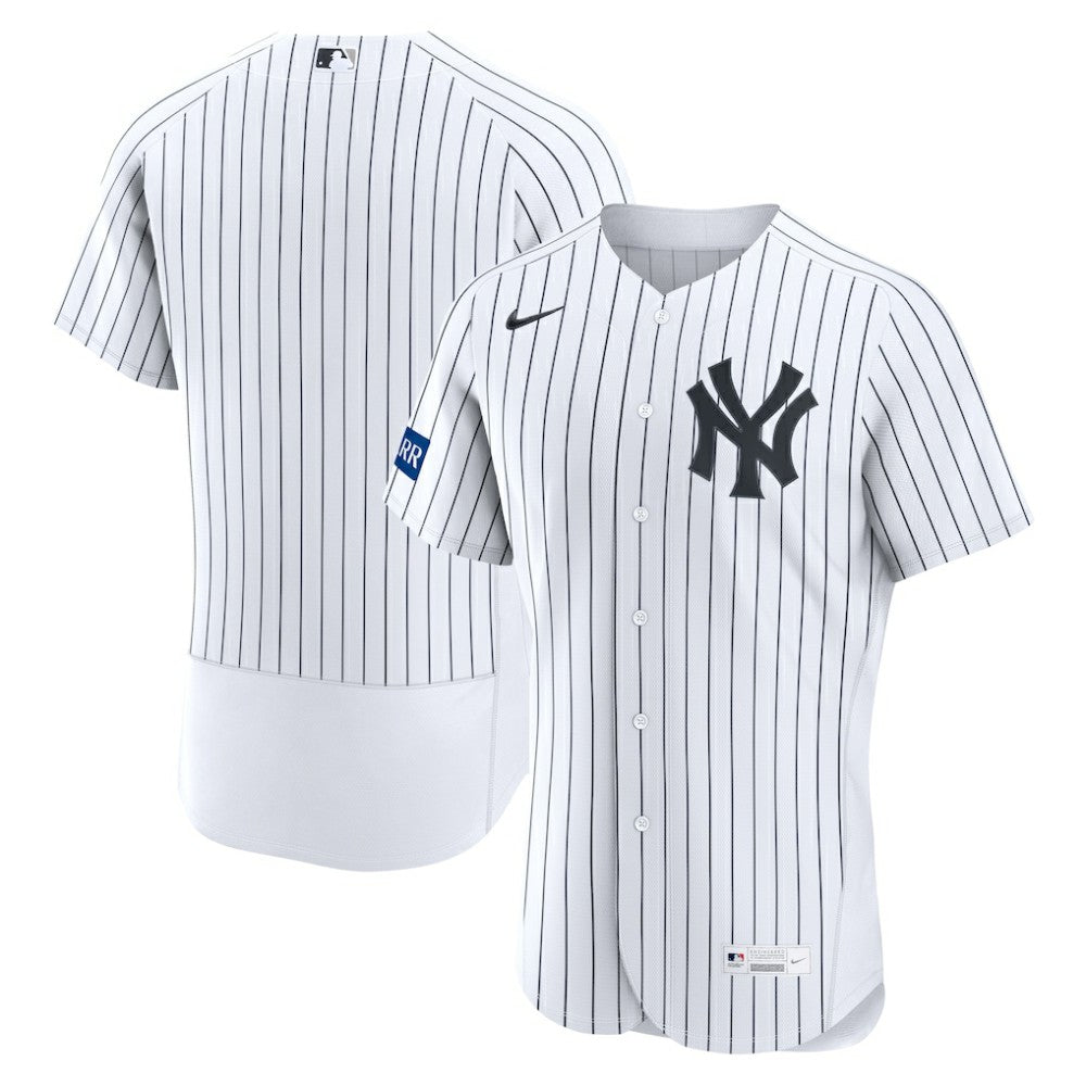 New York Yankees Home Sponsor Patch Authentic Jersey White