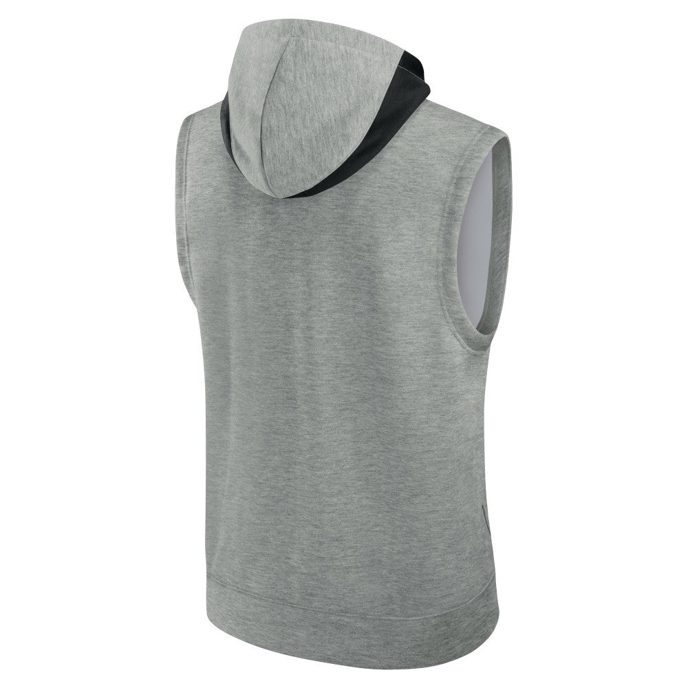 Miami Marlins Authentic Collection Early Work Dri-FIT Sleeveless Hoodie Heather Gray