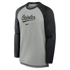 Baltimore Orioles Authentic Collection Game Time Raglan Performance Long Sleeve T-Shirt Heather Gray/Black