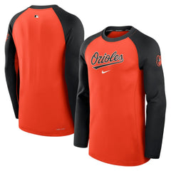 Baltimore Orioles Authentic Collection Game Time Dri-FIT Raglan Long Sleeve T-Shirt - Orange/Black