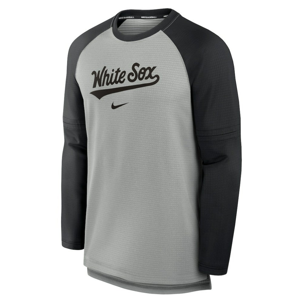 Chicago White Sox Authentic Collection Game Time Raglan Performance Long Sleeve T-Shirt Heather Gray/Black