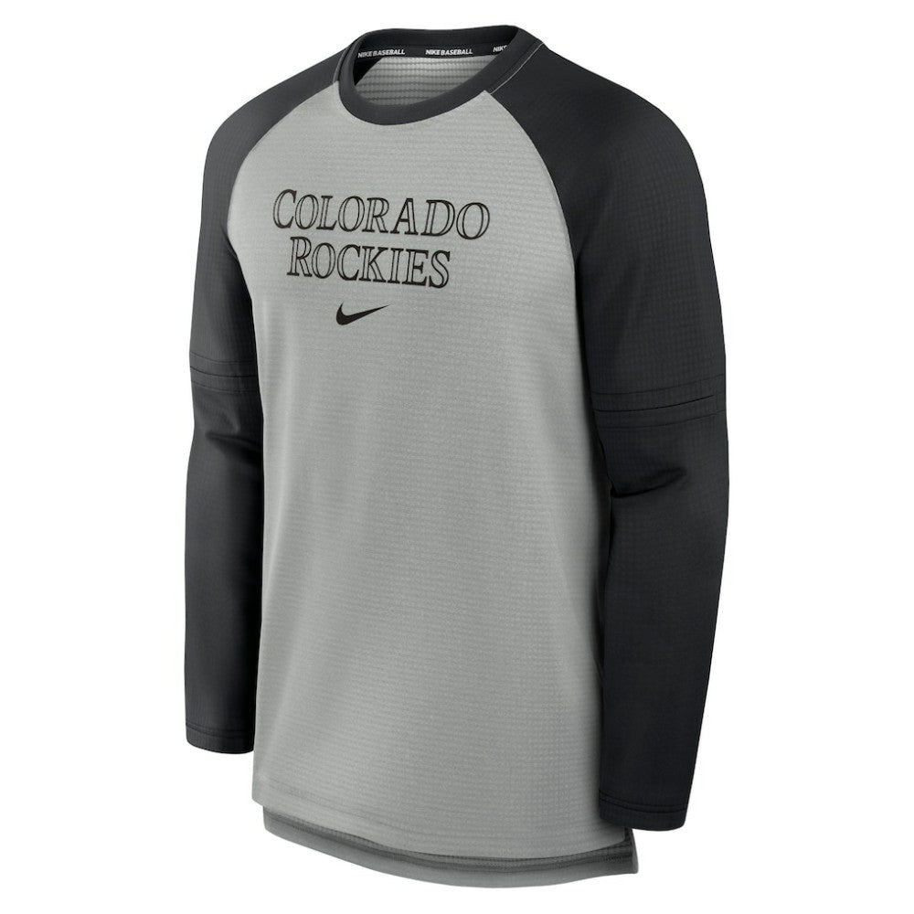 Colorado Rockies Authentic Collection Game Time Raglan Performance Long Sleeve T-Shirt Heather Gray/Black