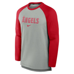 Los Angeles Angels Authentic Collection Game Time Raglan Performance Long Sleeve T-Shirt Heather Gray/Red
