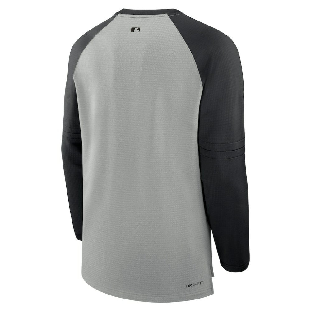 Miami Marlins Authentic Collection Game Time Raglan Performance Long Sleeve T-Shirt Heather Gray/Black