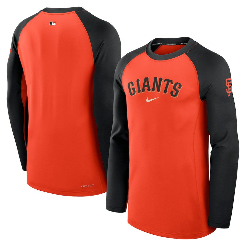 San Francisco Giants Authentic Collection Game Time Dri-FIT Raglan Long Sleeve T-Shirt - Orange/Black