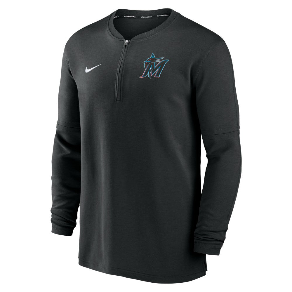 Miami Marlins Authentic Collection Game Time Performance Quarter-Zip Top Black