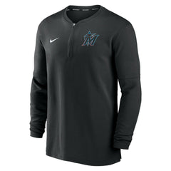 Miami Marlins Authentic Collection Game Time Performance Quarter-Zip Top Black