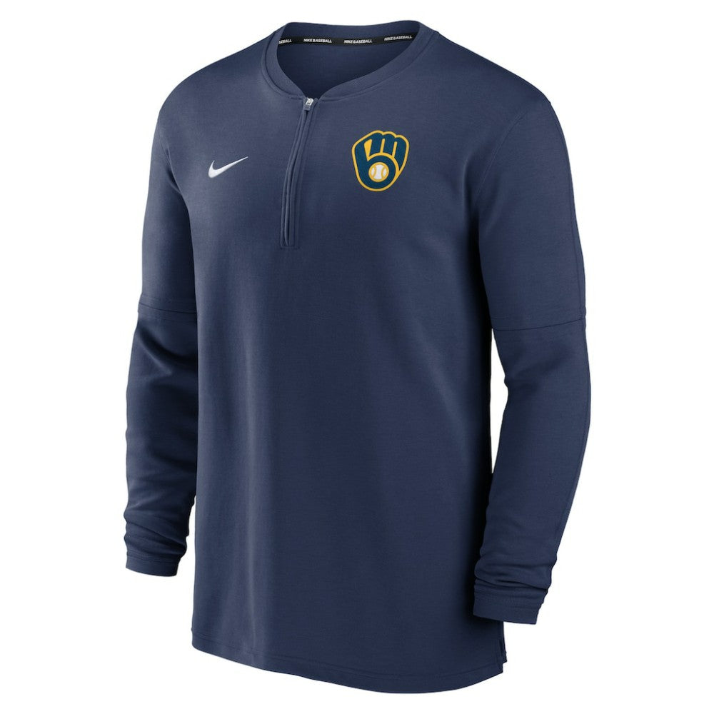 Milwaukee Brewers Authentic Collection Game Time Performance Quarter-Zip Top Navy