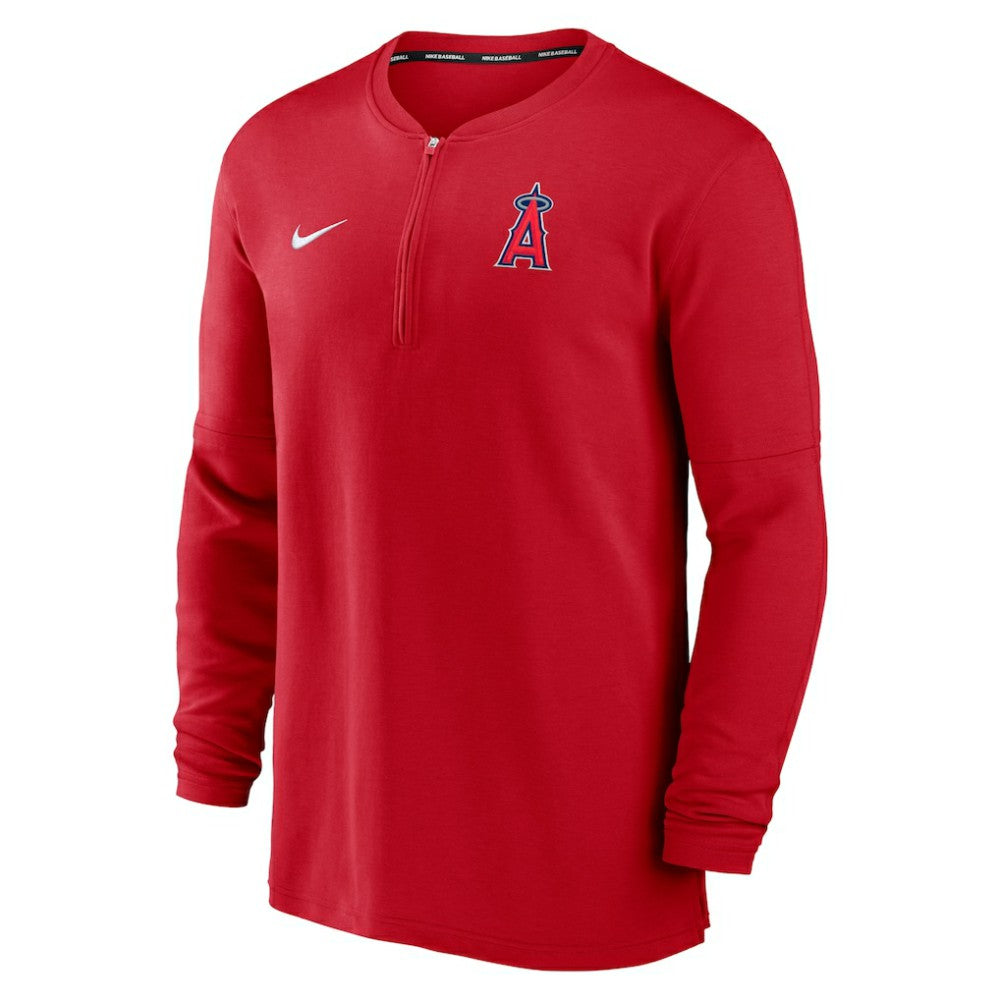 Los Angeles Angels Authentic Collection Game Time Performance Quarter-Zip Top Red