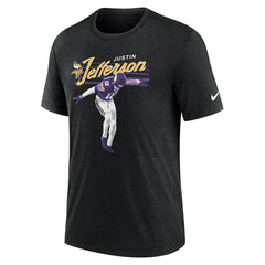 Justin Jefferson Minnesota Vikings Player Graphic T-Shirt - Heather Black outlet