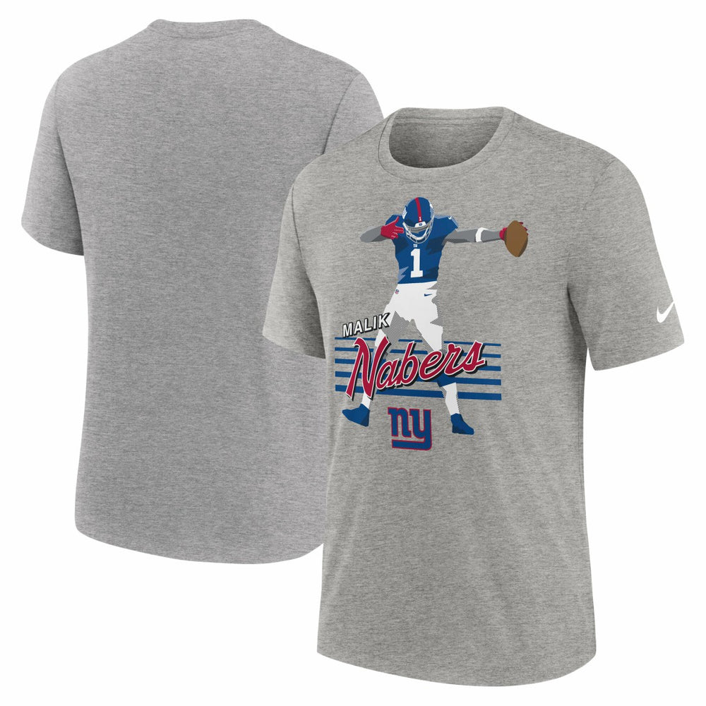 Malik Nabers New York Giants Player Graphic T-Shirt - Heather Gray online