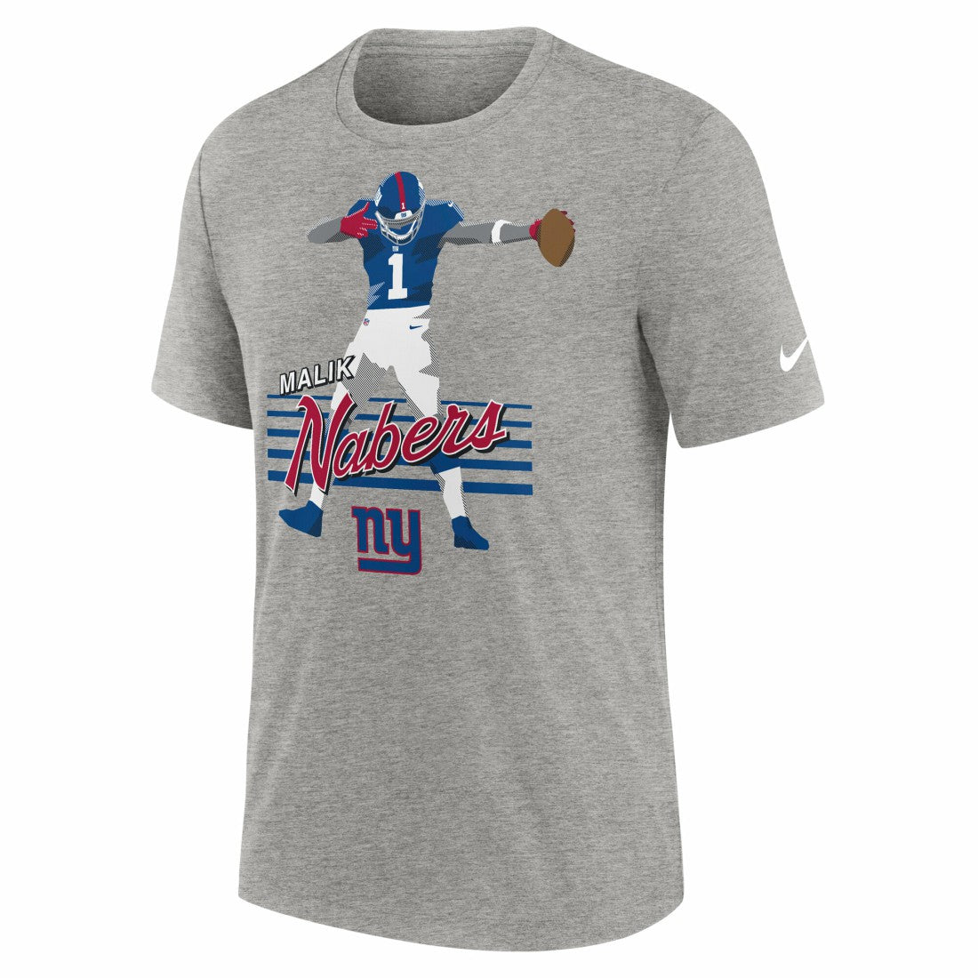 Malik Nabers New York Giants Player Graphic T-Shirt - Heather Gray online