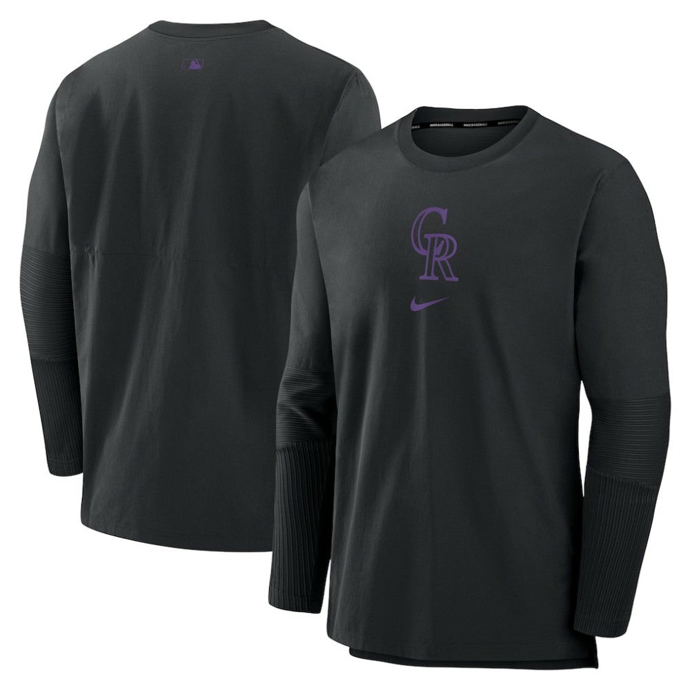 Colorado Rockies Authentic Collection Player Dri-FIT Lightweight Pullover Black