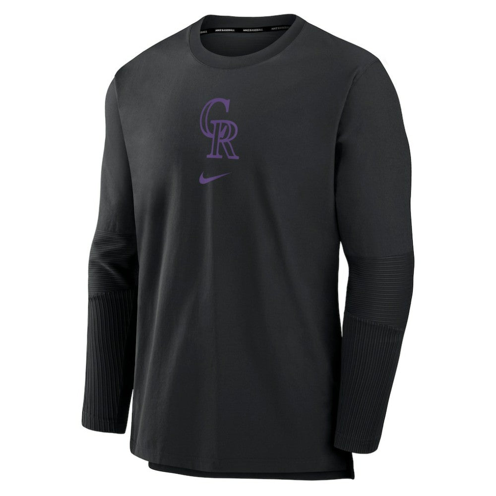Colorado Rockies Authentic Collection Player Dri-FIT Lightweight Pullover Black