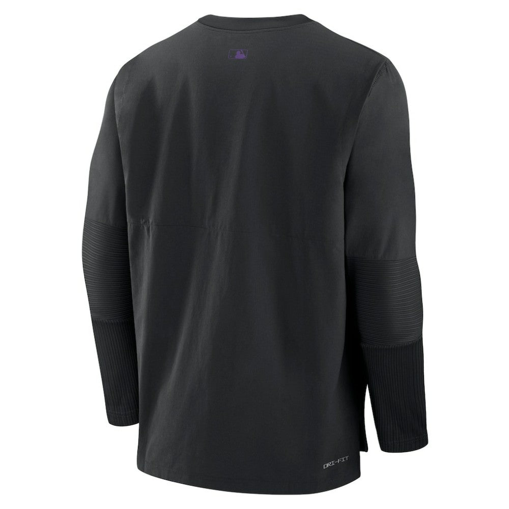 Colorado Rockies Authentic Collection Player Dri-FIT Lightweight Pullover Black