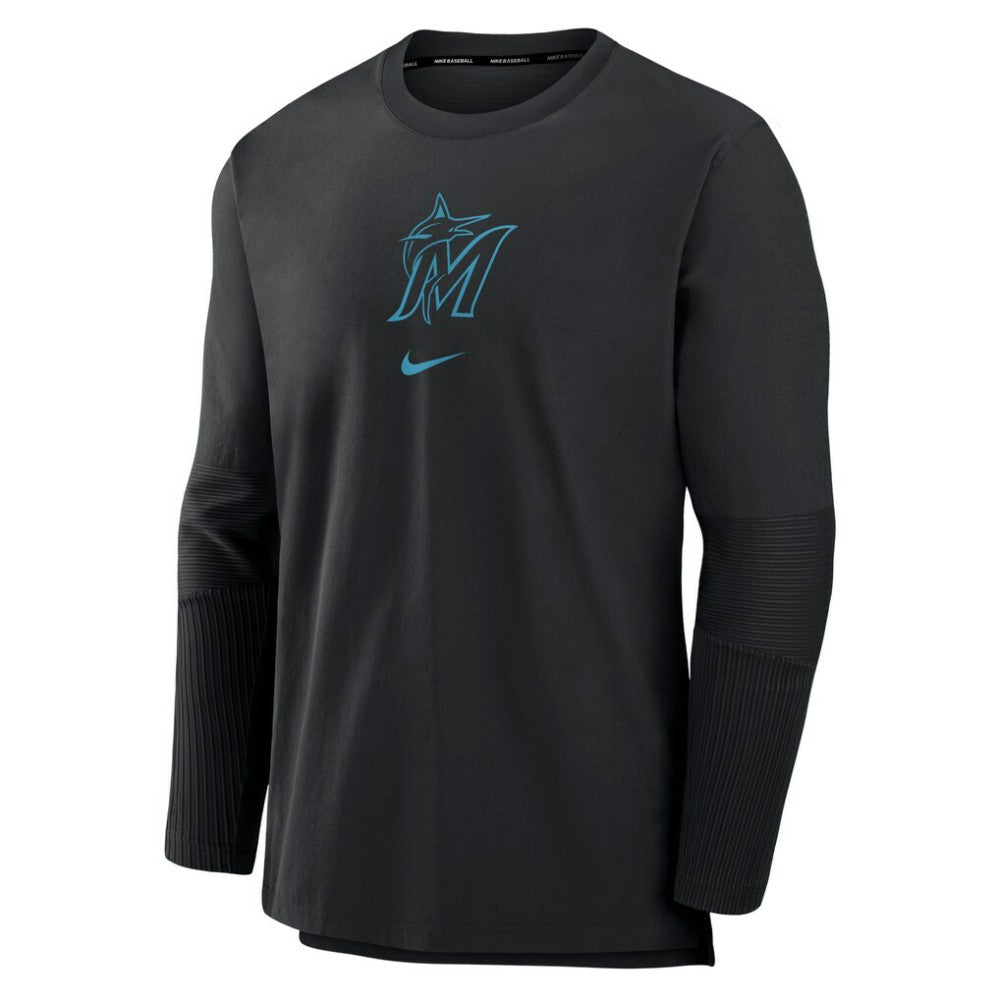 Miami Marlins Authentic Collection Player Dri-FIT Lightweight Pullover Black