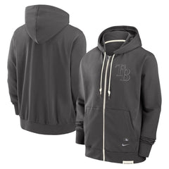 Tampa Bay Rays Authentic Collection Travel Player Performance Full-Zip Hoodie Charcoal
