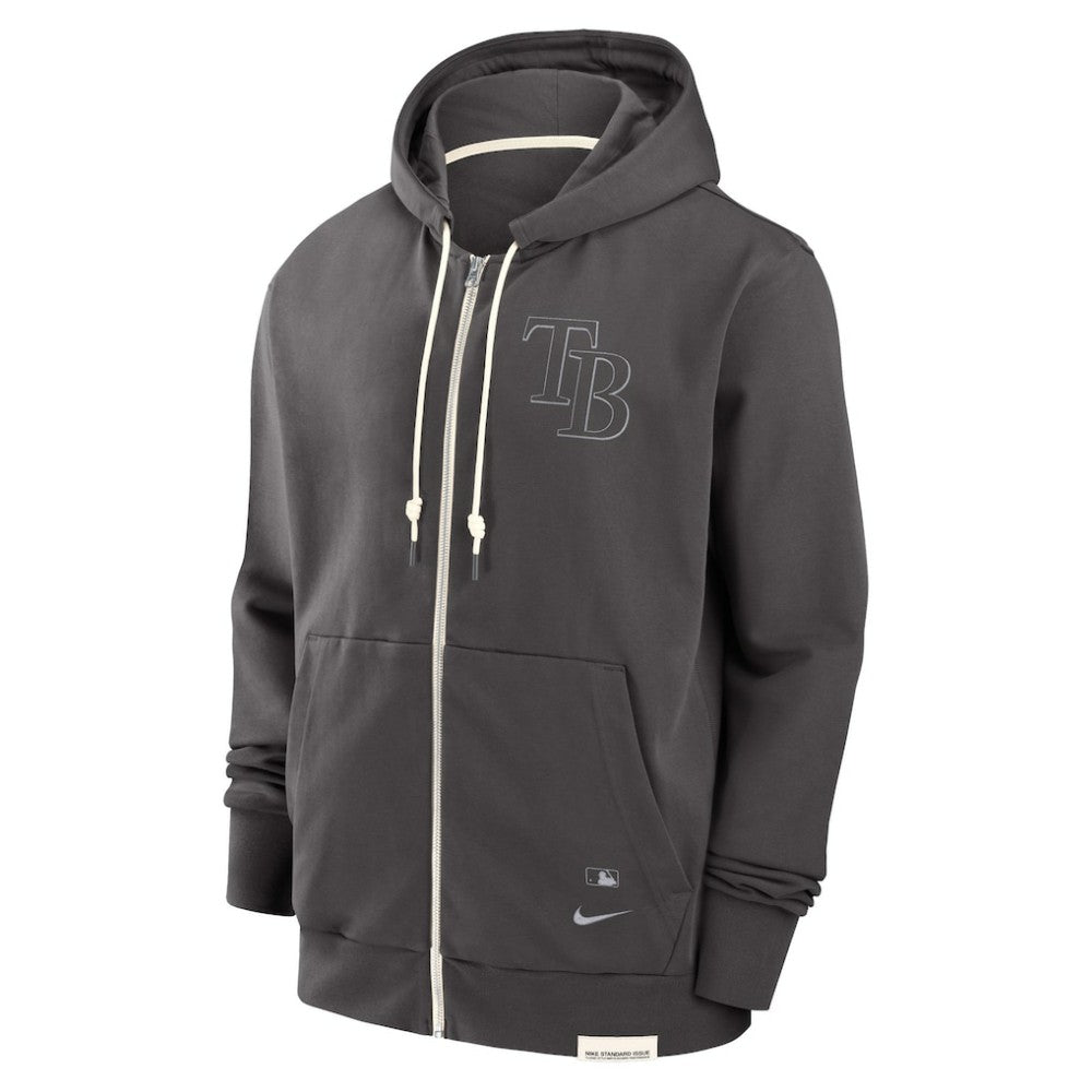 Tampa Bay Rays Authentic Collection Travel Player Performance Full-Zip Hoodie Charcoal