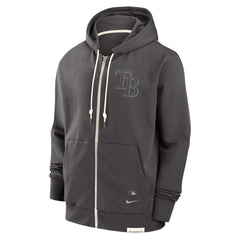 Tampa Bay Rays Authentic Collection Travel Player Performance Full-Zip Hoodie Charcoal