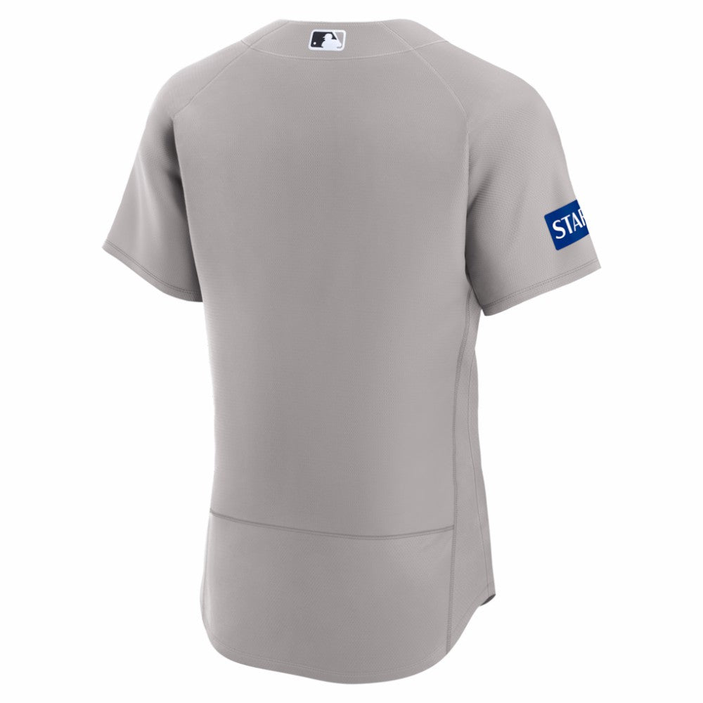 New York Yankees Road Sponsor Patch Authentic Jersey Gray