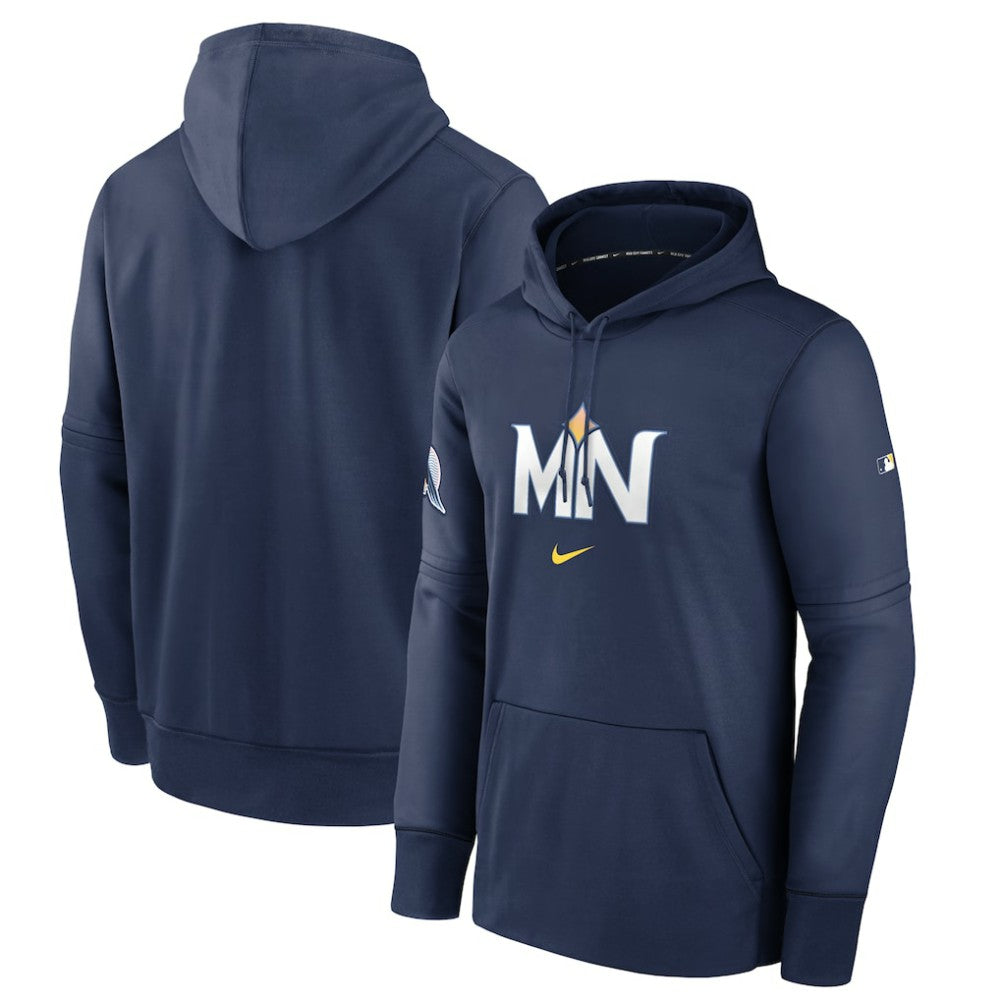 Minnesota Twins 2024 City Connect Authentic Collection Practice Performance Pullover Hoodie Navy