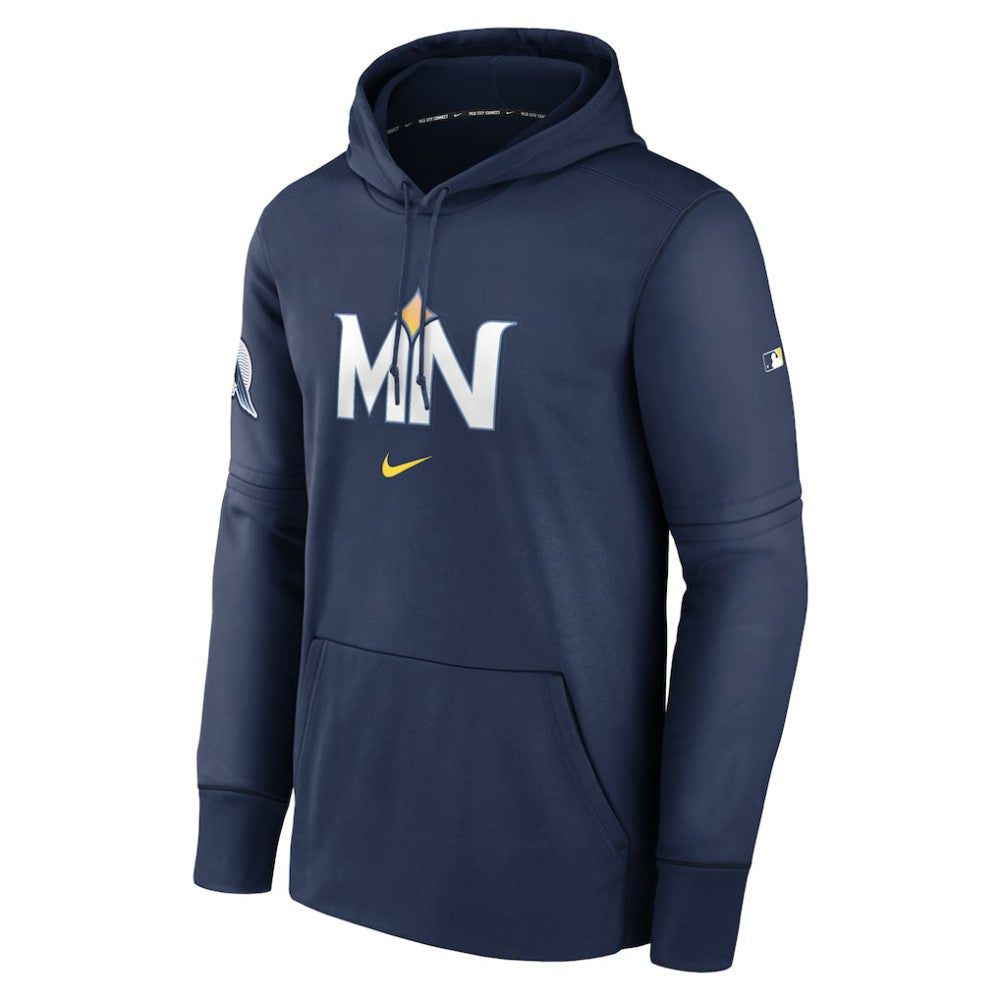 Minnesota Twins 2024 City Connect Authentic Collection Practice Performance Pullover Hoodie Navy