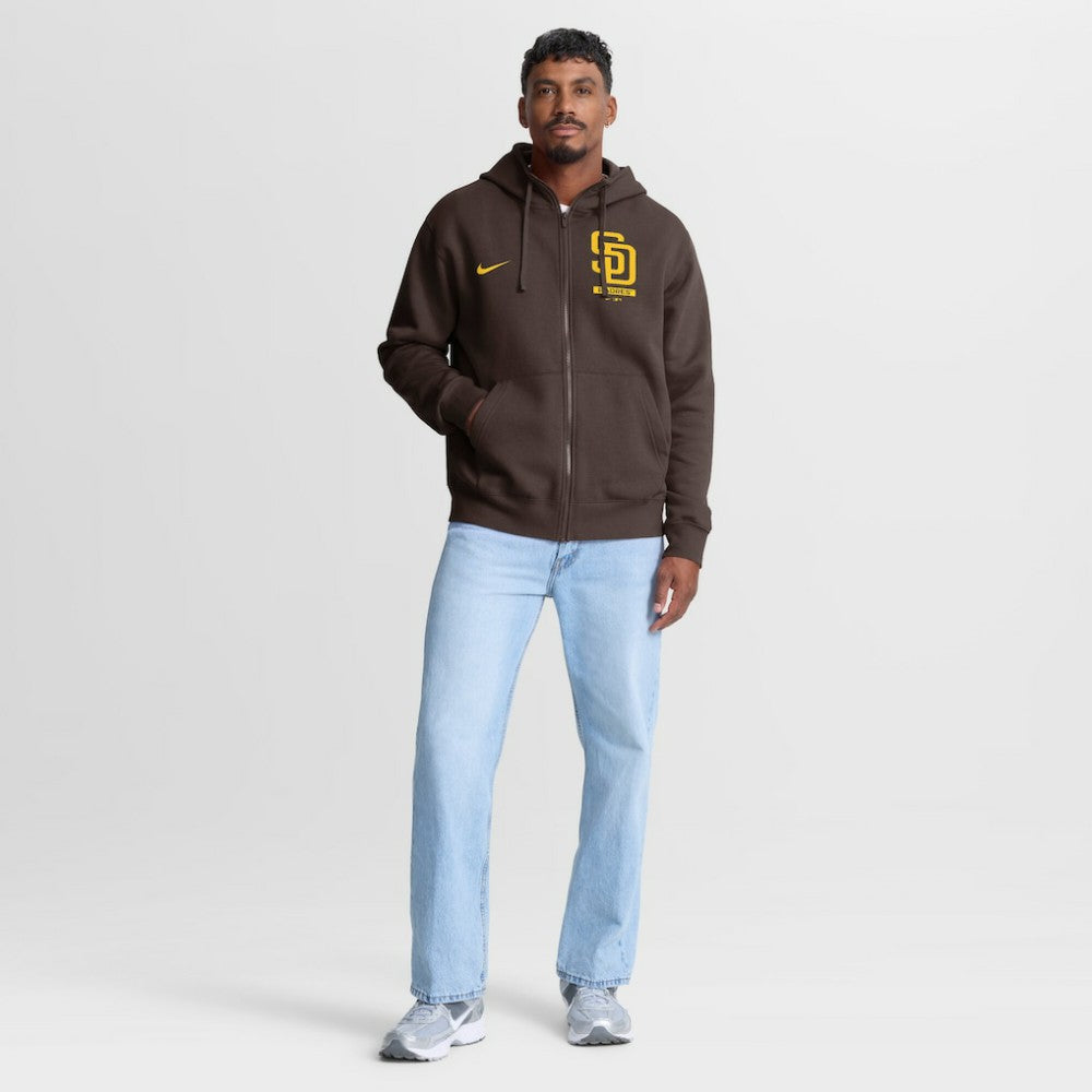 San Diego Padres Primetime Lockup Full-Zip Hoodie Brown