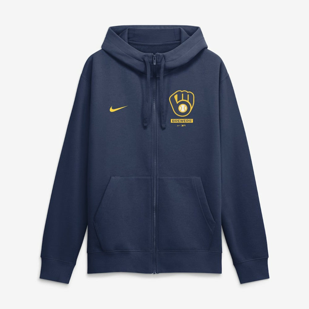Milwaukee Brewers Primetime Lockup Full-Zip Hoodie Navy