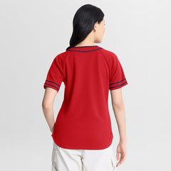 Washington Nationals Women's Diva Race Ahead Raglan V-Neck T-Shirt Red