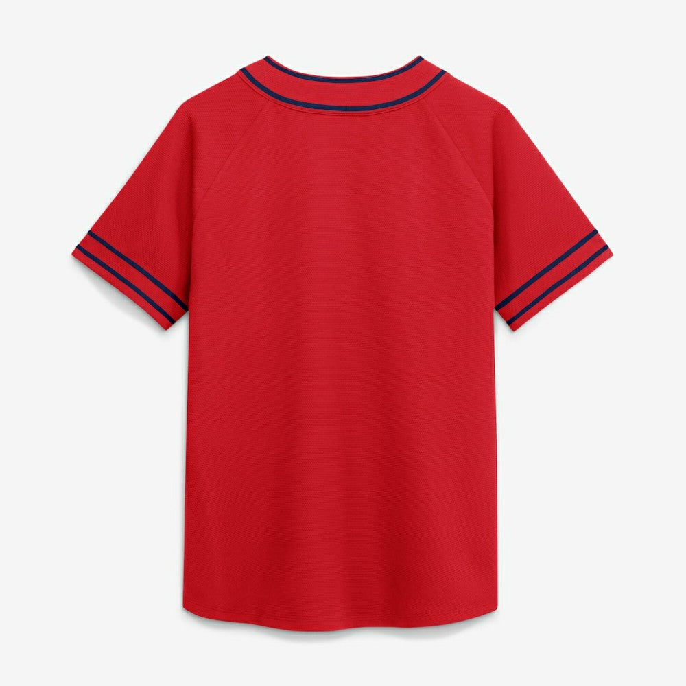 Washington Nationals Women's Diva Race Ahead Raglan V-Neck T-Shirt Red