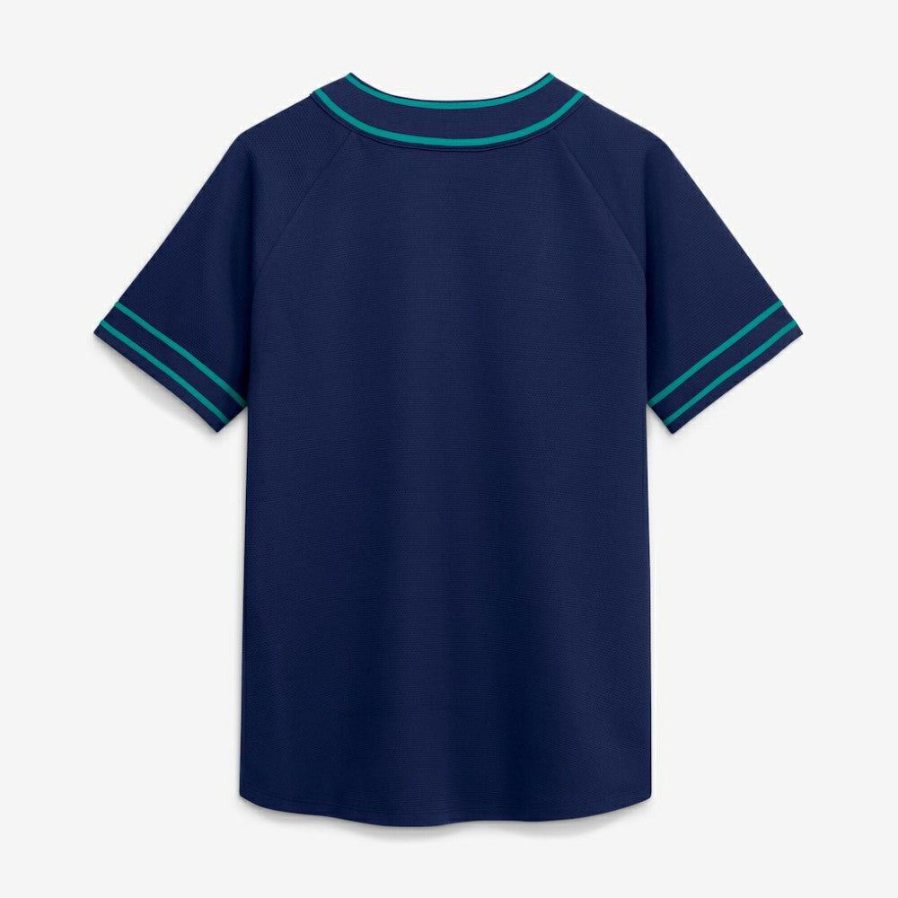 Seattle Mariners Women's Diva Race Ahead Raglan V-Neck T-Shirt Navy