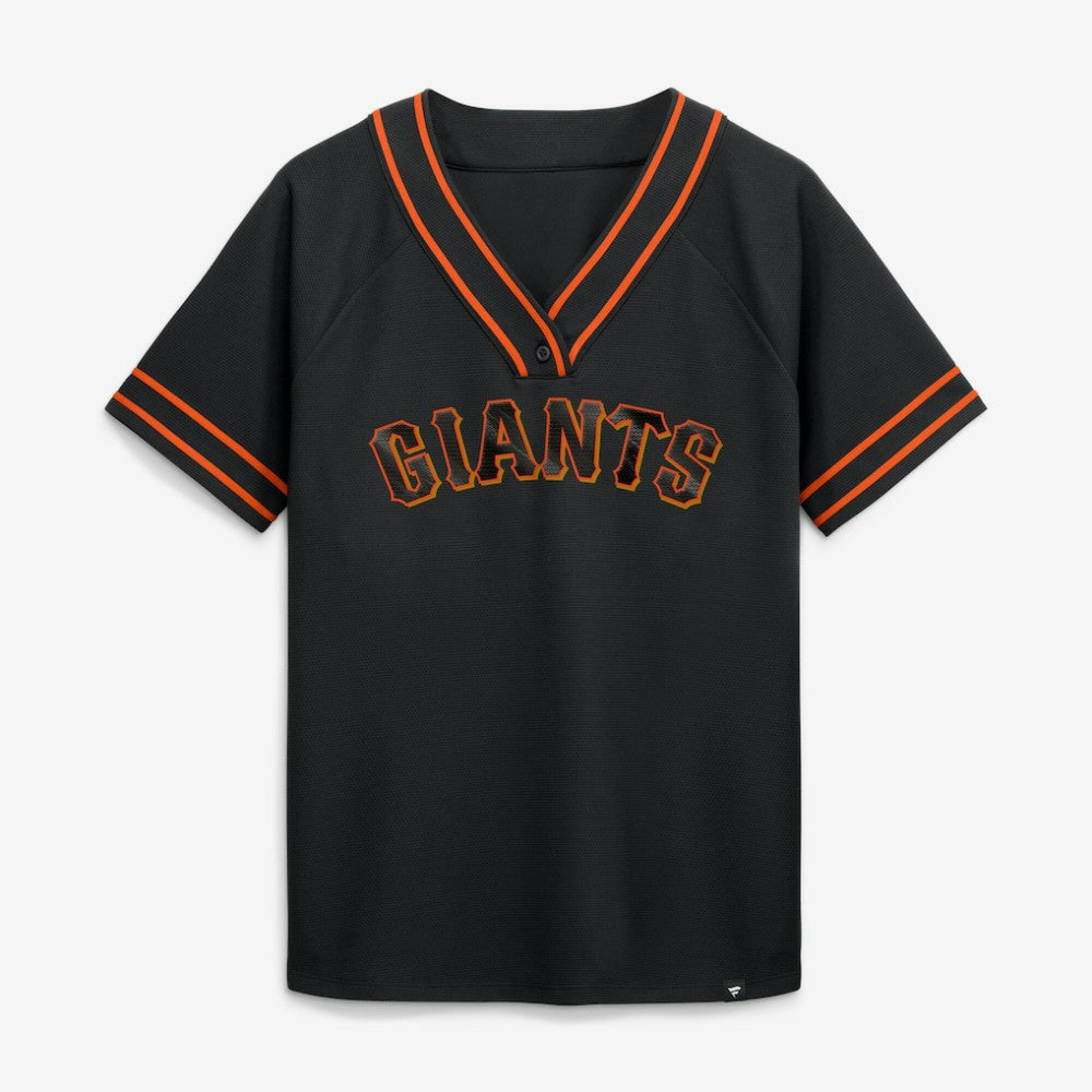 San Francisco Giants Women's Diva Race Ahead Raglan V-Neck T-Shirt Black