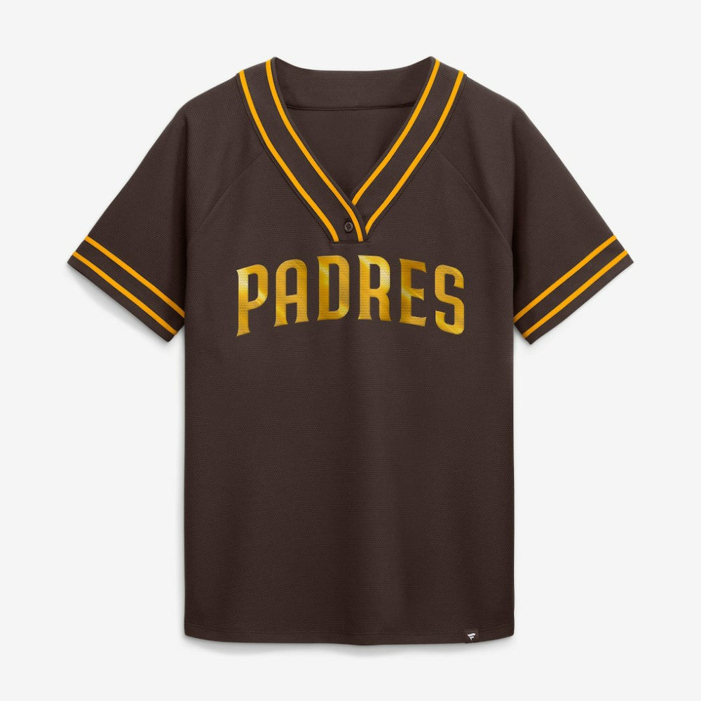San Diego Padres Women's Diva Race Ahead Raglan V-Neck T-Shirt Brown