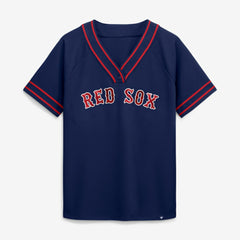 Boston Red Sox Women's Diva Race Ahead Raglan V-Neck T-Shirt Navy