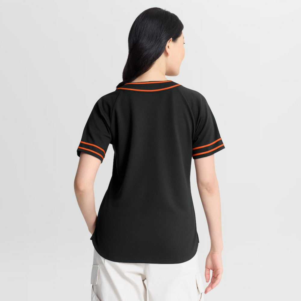 Baltimore Orioles Women's Diva Race Ahead Raglan V-Neck T-Shirt Black
