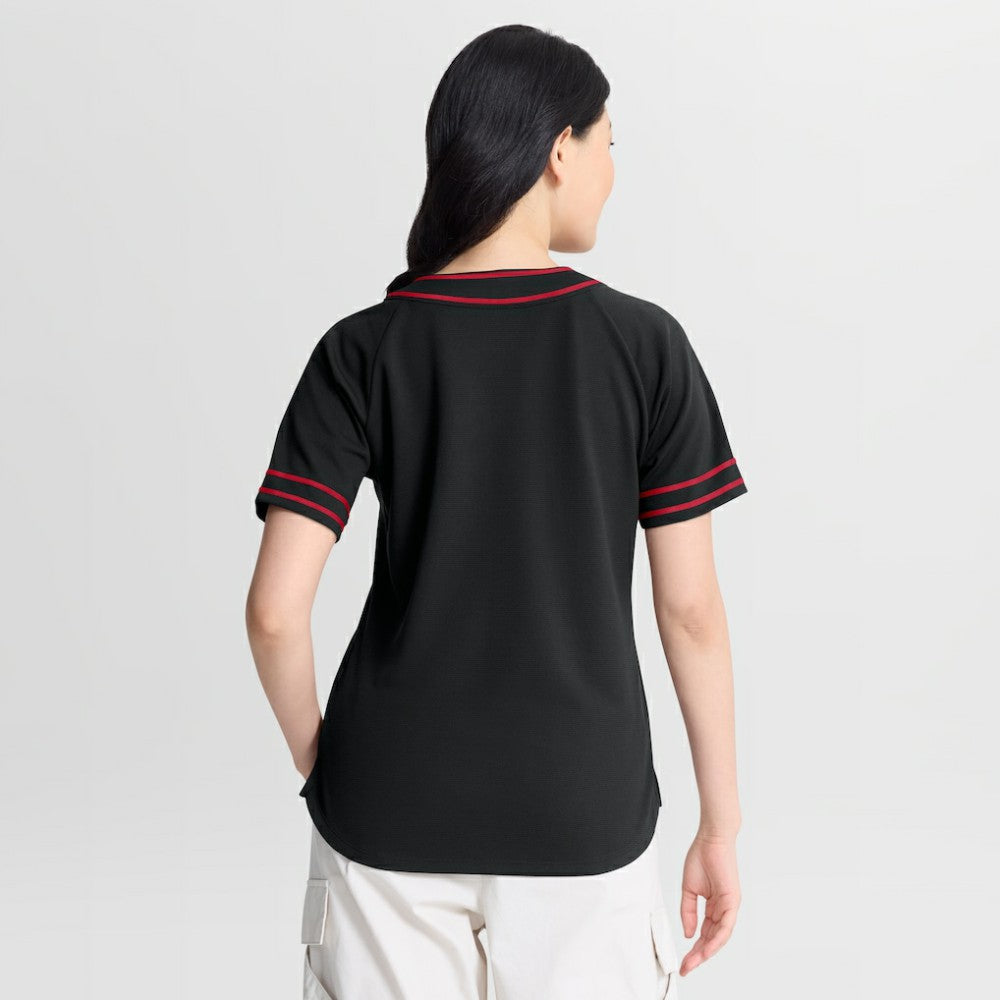 Arizona Diamondbacks Women's Diva Race Ahead Raglan V-Neck T-Shirt Black