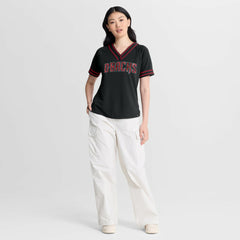 Arizona Diamondbacks Women's Diva Race Ahead Raglan V-Neck T-Shirt Black