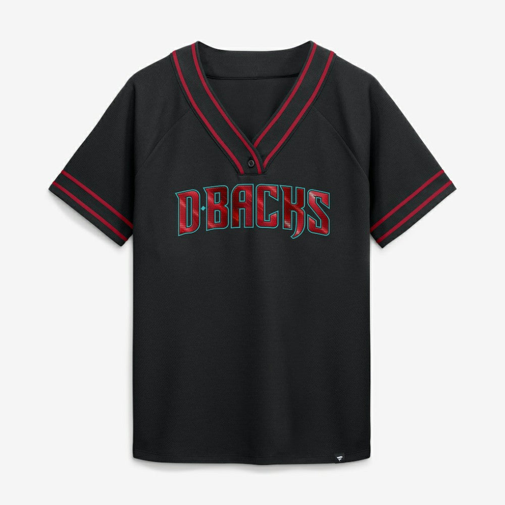 Arizona Diamondbacks Women's Diva Race Ahead Raglan V-Neck T-Shirt Black