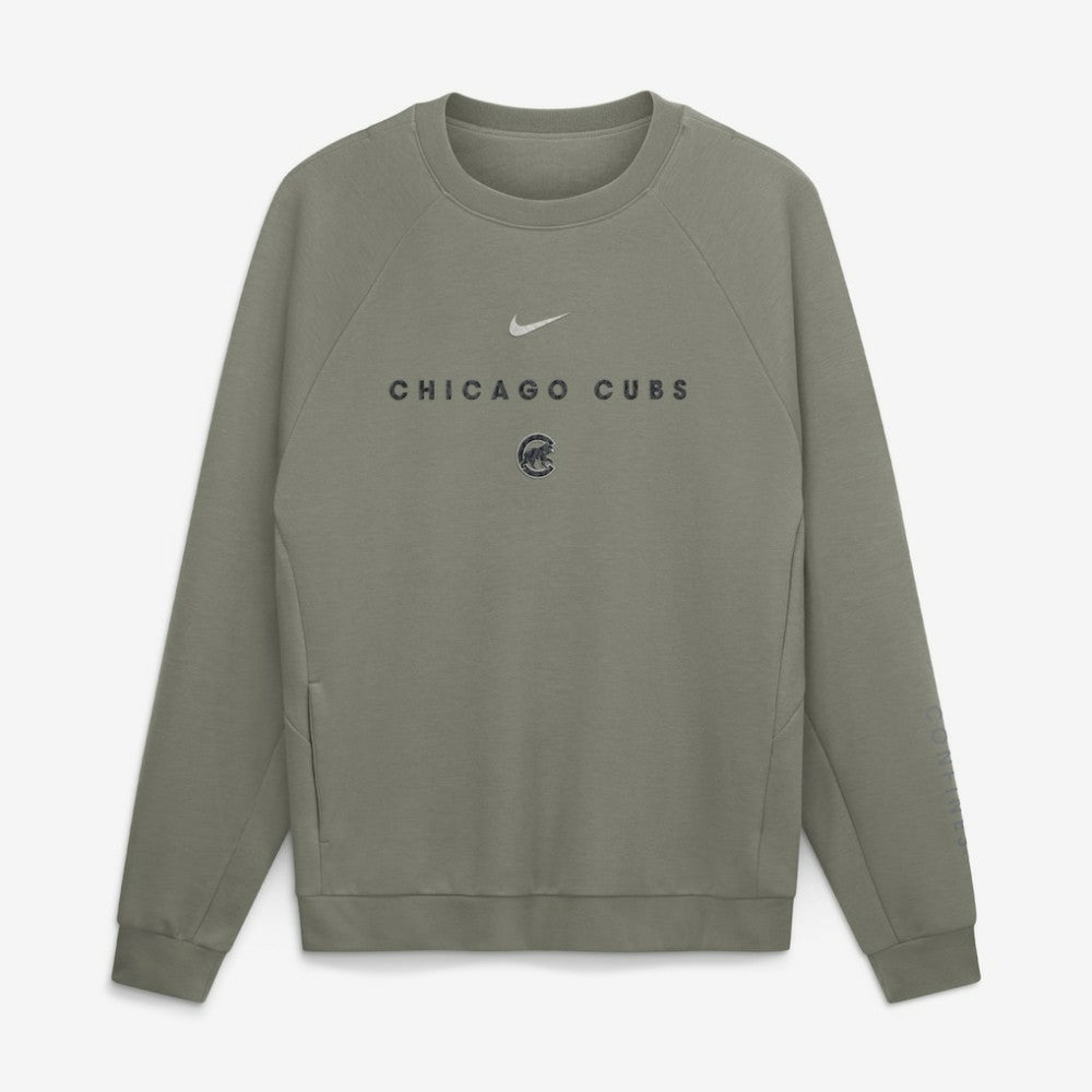 Chicago Cubs Statement Primary Raglan Dri-FIT Sweatshirt Olive
