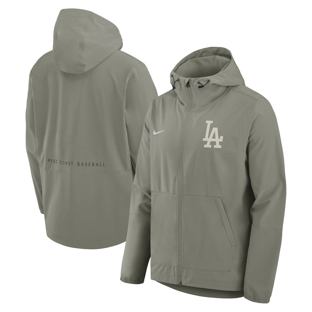 Los Angeles Dodgers Unlimited Packable Full-Zip Hooded Jacket Olive