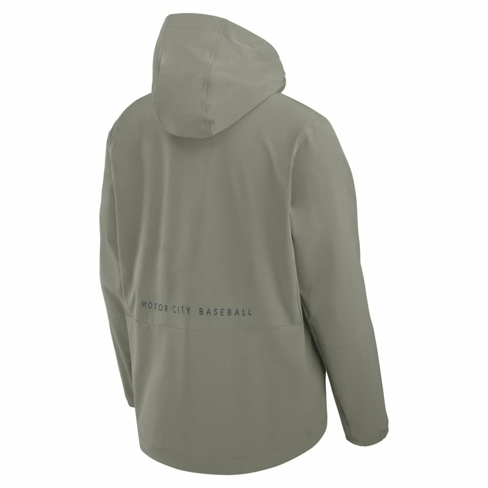 Detroit Tigers Unlimited Packable Full-Zip Hooded Jacket Olive
