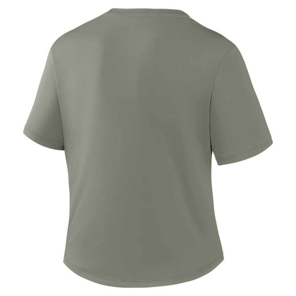 Los Angeles Dodgers Women's One Twist Dri-FIT Cropped T-Shirt Olive
