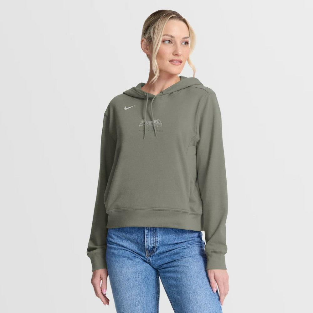 Atlanta Braves Women's One Tri-Blend Dri-FIT Hoodie Olive