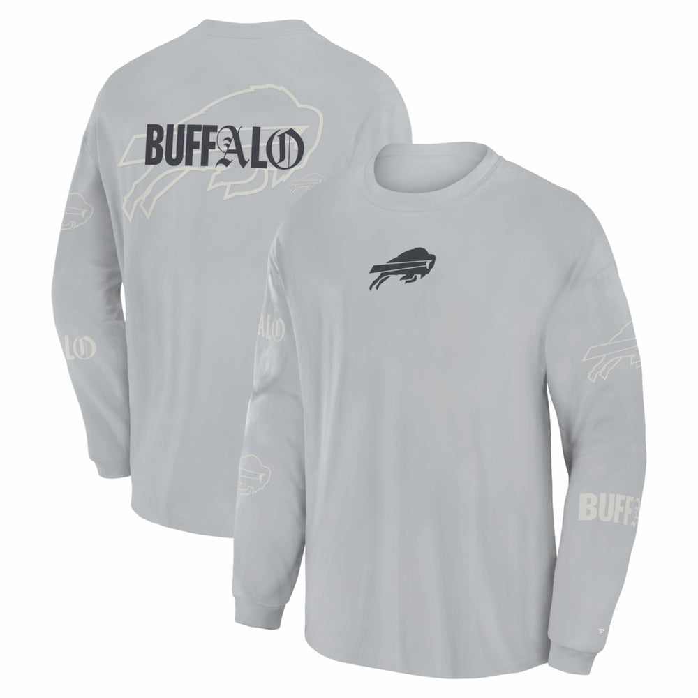 Buffalo Bills Oversized Type Play Long Sleeve T-Shirt - Gray sale