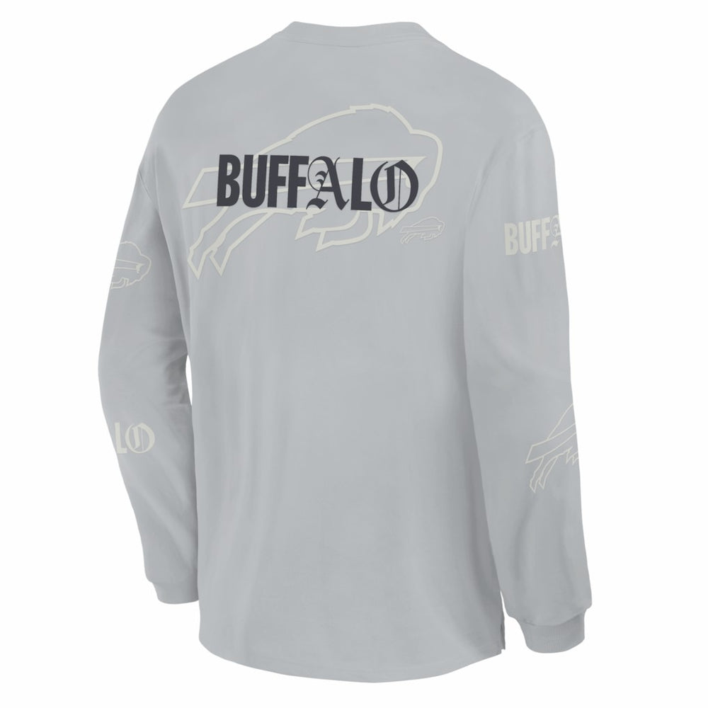 Buffalo Bills Oversized Type Play Long Sleeve T-Shirt - Gray sale