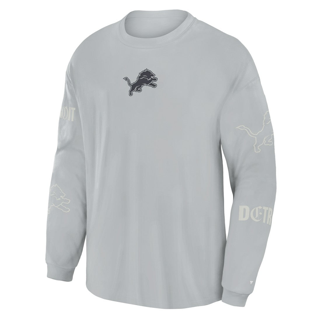 Detroit Lions Oversized Type Play Long Sleeve T-Shirt - Gray discount